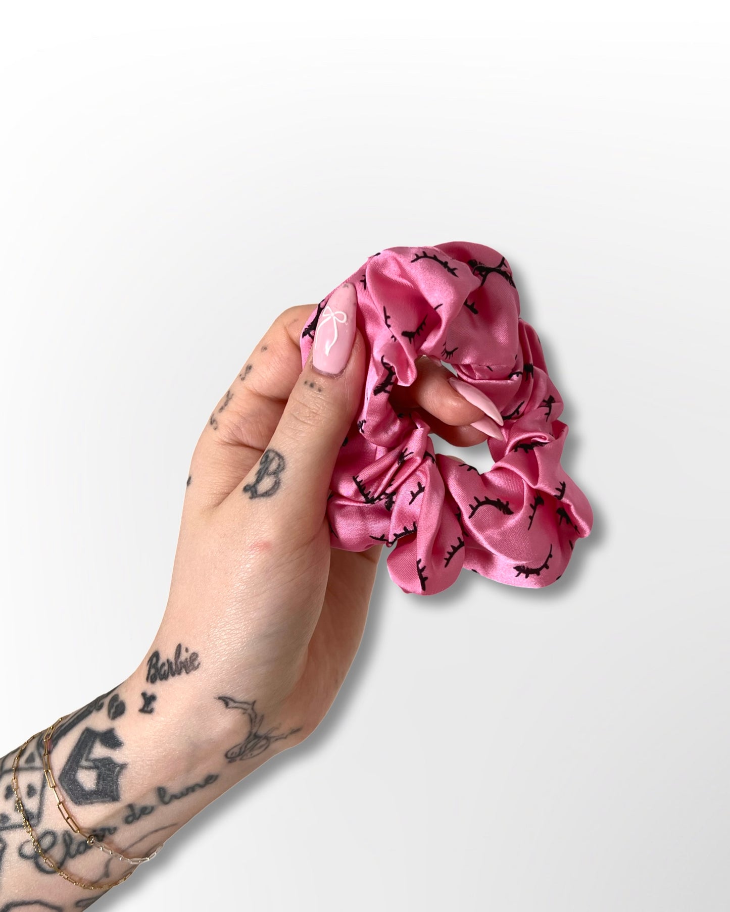 Ripsi silkkiscrunchie Pinkki