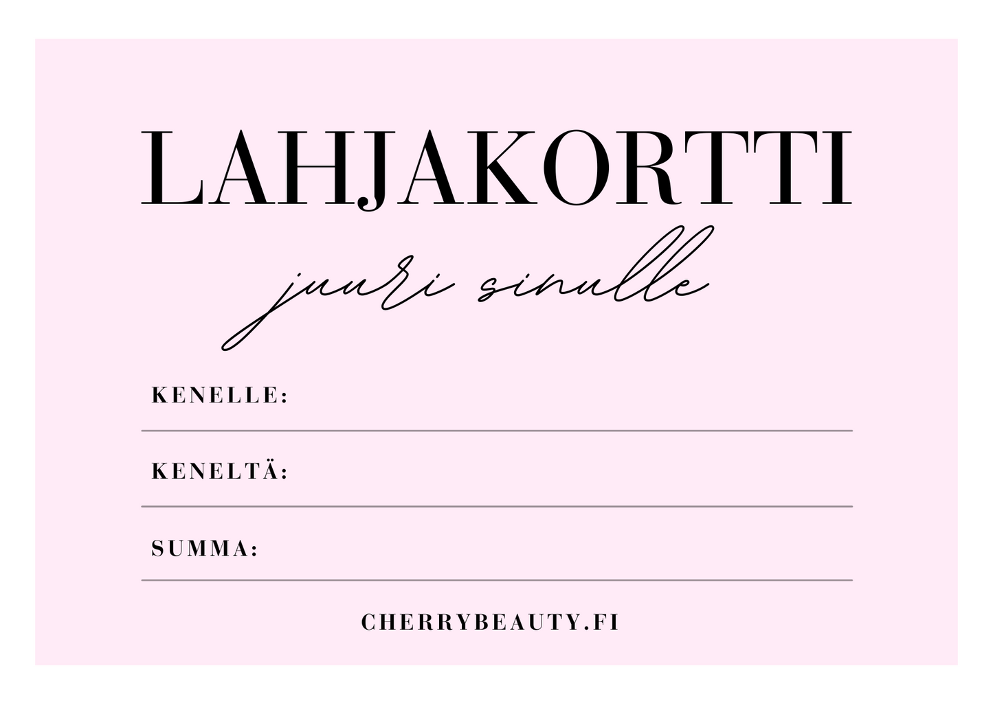 Shop Cherry Beauty Lahjakortti