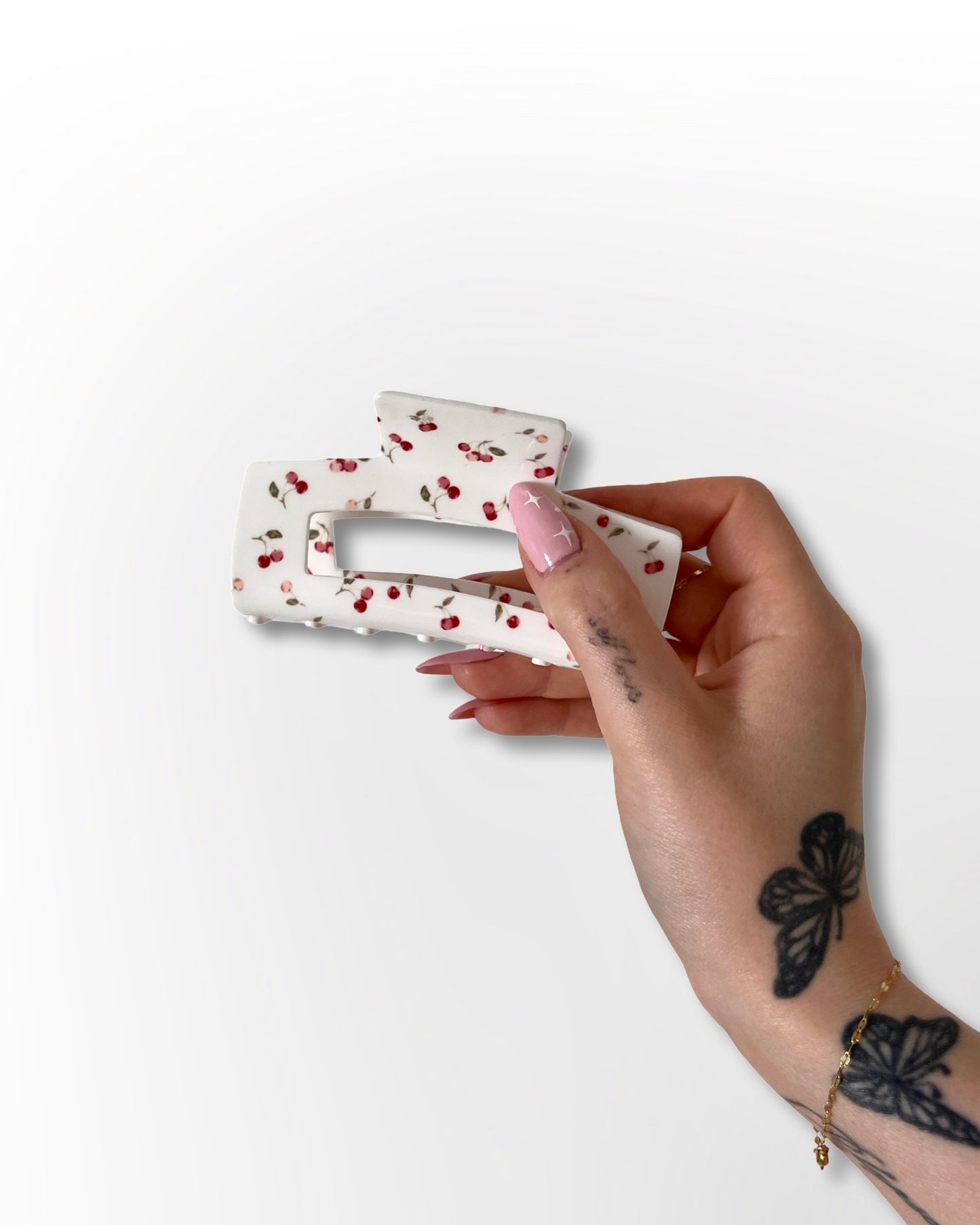 Valkoinen Kirsikka Hiusklipsi