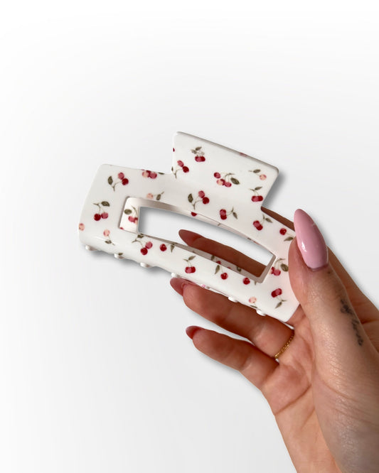 Valkoinen Kirsikka Hiusklipsi